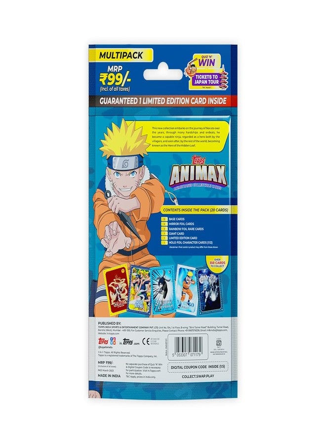 Topps Animax 2024 Official Naruto Collectible Card Game(Multipack of 4) - Image 3